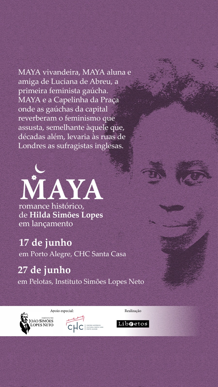 “Maya”, um romance histórico de Hilda Simões Lopes, será lançado no dia 27 de junho na sede do IJSLN